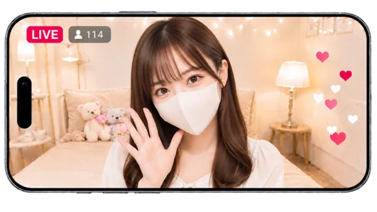 無料パーティーチャットの配信画面